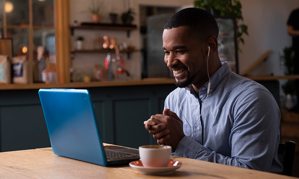 Family managing finances at the bank